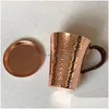 Mugs Handmade Pure Copper Water Tea Wine Beer Coffee Cup With Dishes Anti-Scalding Handle Moscow Me Drinkware Drop Delivery Home Gar Dhutn