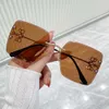 2024ss High Quality Top Luxury Men and Women Pearl Classic Frameless Sunglasses Designer New Fashion computer