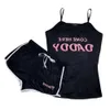 2024 Women Summer Outfits Letter Print Tracksuits Sexiga Suspender Shorts Set 2 Piece Yoga Home Wear Casual Clothing S- 49