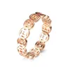 Anéis de casamento moda rosa cor de ouro bonito moeda cauda anel para mulher menina presente 316l aço inoxidável charme jóias alta polonês evitar alergia