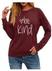 Women's Hoodies Red Casual Sweatshirt Round Neck Shift Pullover Mardi Gras Graphic Top Oversized Fashion Letter Print Sweaters Hoody