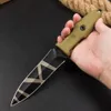 Nouveau ER0124 Couteau droit de survie N690 Revêtement en titane Lame à double tranchant Full Tang FRN Poignée Couteaux tactiques extérieurs avec Kydex