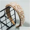 Headbands Luxury Designer Hair Bands Women Baroque Headband Handmade Nail Pearls Wild Catwalk White Wholesale Drop Delivery Jewelry H Dhecf