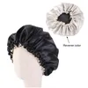 Beanie/Skull Caps Fashion Silk Slee Cap Kids Satin Satin Bonnet For Beautif Hair Double Wear Extra Large Round 9 Colors Drop Delivery F DHBRX