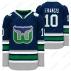 Hartford Heritage 2020 Whalers Night Hockey Jersey Dougie Hamilton Joel Edmundson Staal Ryan Dzingel Glen Wesley Haydn Fleury Ron Francis