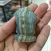 Figurines décoratives 1 pièce, cristaux de Quartz Lexes bleus naturels, tête de Bouddha, sculptures faites à la main, ornements Fengshui, décoration de guérison pour la maison