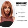 Cosplay hair orange short straight Bob synthetic wig with bangs suitable for women's parties Halloween natural wig high-temperature fiber 230125