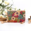 DHL200pcs Coin Purses Women Cork Leather Oceans Flower Printing Square Short Storage Bag Mix Color