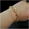 Chain Link Gold Filled Belcher Bolt Ring Mens Womens Solid Bracelet Jewllery In 18-24Cm Length Drop Delivery Jewelry Bracelets Dhsi4