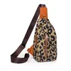 Sacos de cintura casual saco de peito feminino nova moda padrão leopardo crossbody saco de peito viagem lazer pequena mochila