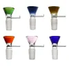 Glass Hookah Bowls Smoking Slide Colored Round Rod Handle 14mm 18mm Male Filter Bowl Joints For Bong Hookah Water Pipe 6 Colors LL
