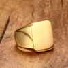 Men Club Pinky Signet Ring Personlig utsmyckad rostfritt stål Band Classic Anillos Gold Tone Manliga smycken Masculino Bijoux274R