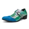 Designer de luxe hommes vert bleu Patchwork en cuir verni chaussures de conduite décontractées robe de mariée formelle retour moine sangle mocassins