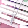 Pendant Necklaces Crystal Birthstone Ashes Urn Stainless Steel Twist Cuboid Bar Pendant Memorial Keepsake Cremation Jewelry Urns Drop Dhf6G