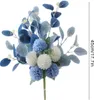 Faux Floral verdure blanc fausses fleurs bleu Bouquet hortensia chrysanthème artificiel soie pour décoration fleur YQ240125