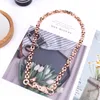 New Designed Fashion luxurious cheetah necklace women men thick chain Punk bracelet rose gold full diamonds earring Designer Jewelry Lie-6021000