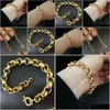 Chain Link Gold Filled Belcher Bolt Ring Mens Womens Solid Bracelet Jewllery In 18-24Cm Length Drop Delivery Jewelry Bracelets Dhsi4