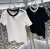 Kvinnors t -shirtdesigner för kvinnliga skjortor med bokstäver och dot mode tshirt med broderade bokstäver sommar kortärmade toppar tee kvinna 65