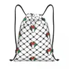 Torby na zakupy haft palestyńska mapa sznurka na plecaki jogi kobiety mężczyźni palestyna hatta keffiyeh sportowy wor sackpack