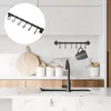 Kitchen Storage Wall Mounted Utensil Holder Hanging Pot Rack With 6 Hook Pots And Pans Rail Hooks Sliding