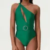 Kvinnors badkläder ett stycke Sling Swimsuit Kvinnor Vintage V Neck Beachwear täcker sexig rygglös 2024 Summer Luxury Beach Bathing Suit