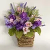 Decorative Flowers Exquisite Floral Arrangement Artificial Wreath Realistic Simulation Flower Basket For Home And Office Decoration