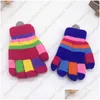 Cinq doigts gants hiver enfants six couleurs double épaississement gants étudiants bébé chaud cyclisme mitaines cinq doigts S M L tailles FR Dhxau