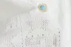 НОВЫЙ женский свитер Кардиган Вязаный ажурный модный топ с длинными рукавами Высококачественная тонкая пуловерная рубашка Дизайнерский свитер Женские вязаные свитера Блузка Эластичная рубашка с буквами