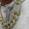 Cadena cubana de moissanita de hip hop, Plata de Ley 925, probador de diamantes Vvs Iced Out, cadena de eslabones cubanos de moissanita de 25mm