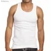 Erkek tank üstleri yaz erkek tank üstleri düz renk kolsuz fanilisli yelek sporu antrenmanı stringer fitness t-shirt singlet üstleri erkek giyim240124