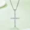 4mm Diamonds S925 Chain Diamond VVS Pendants Jewelry Ladies Sterling Silver 925 Cross Necklace VVS Custom Moissanite Pendant Men