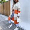 Women's Knits Lady Loose Commuter Sweater Jackets Casual Knitwear Long Sleeve V-Neck Cardigans 2024 Autumn Fashion Striped Stitch Knit Coats