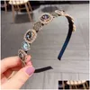 Headbands Baroque Style Retro Clock Rhinestone Headband Trend Black Diamond Hairband Fashion Designer Adt Hair Accessories Drop Deliv Dhz7D