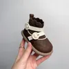 Сапоги, осенние и зимние детские носки для девочек, короткие детские модные прогулочные туфли принцессы на мягкой подошве для детей 0–1–3 лет