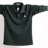 Grande taille 7 couleurs hommes à manches longues Polo automne hiver hommes gros mode décontracté couverture en coton ample couleur unie Polo 240118