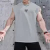 メンズタンクトップ夏の筋肉質の男ノースリーブTシャツジムフィットネストレーニングタンクトップ