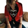 Blouses pour femmes - Sélectionner des dames décontractées de chemise à manches longues tempérament de mode 3D Impression simple et apparente