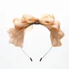 Hårtillbehör 2024 Spring Summer Style Fashion Lace Bow Full pannband Girls Stor hårband med tänder