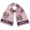 Шарфы MOSCHIN Teddy Bear, модный стиль, нагрудник, продвинутый кашемировый вязаный теплый женский шарф, дизайнерский тренд, зимняя красивая шаль