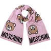 Lenços Moschin Teddy Bear Moda Estilo Bib Avançado Cashmere Malha Quente Cachecol Feminino Designer Tendência Inverno Bonito Xaile