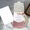 2550st Glitter Paper Wedding Invitations Card Lace Diamond Pocket Hälsningskort Anpassat tryck Birthday Mariage Party Decoration 240122