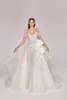 Elegant A Line Women Wedding Dress Sweetheart Short Sleeves Bridal Gowns Sequins Appliques Detachable Train Dress Custom Made vestidos de novia