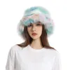 베레트 패션 화려한 플러시 어부 모자 여자 여자 여자 가을 겨울 따뜻한 푹신한 가짜 모피 버킷 우아한 야외 바람 방풍 캡