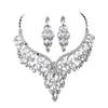 Halsbandörhängen Set Elegant Crystal Fashion Party Dress Up Costume Jewelry for Banket