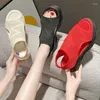 Сандалии, летние сетчатые туфли, женские туфли на плоской подошве, платье на платформе с открытым носком, 2024, дизайнерское платье с открытой пяткой на пятке в стиле ретро, Rome Femme Zapatos