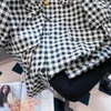 Women's Blouses Summer Women Vintage Doll Plaid Chic Ladies Ulzzang Student All-match Styles Casual Cozy Hipster Lace-up Design Shirts