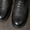 Retro masculino botas pretas couro genuíno designer moda tendência britânica artesanal tornozelo sapatos de negócios casuais homem