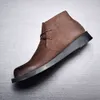 Vintage en cuir véritable hommes cheville daim marque à la main qualité confortable noir hiver nouvelle robe chaussures bottes homme