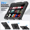 Twardy pancerz ręczny Pasek na ramię 360 Rotatable Kick-Stand Case Case do Samsung Galaxy Tab A9 8.7 SM-X110/X115/X117 Wbudowany uchwyt Ochrony Ochrony ekranu