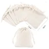 Storage Bags 12Pcs Small Cotton Drawstring Reusable Muslin Cloth Gift Candy Favor Bag Jewelry Pouches For Wedding DIY Craft Soaps Her